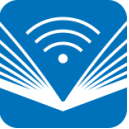 Blue and White icon of the NHS Knowledge and Library Hub which is linked