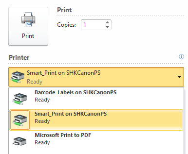 Image showing which printer users should select on their computers