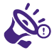 Small purple icon of a megaphone