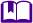 Small icon of an opened book in purple